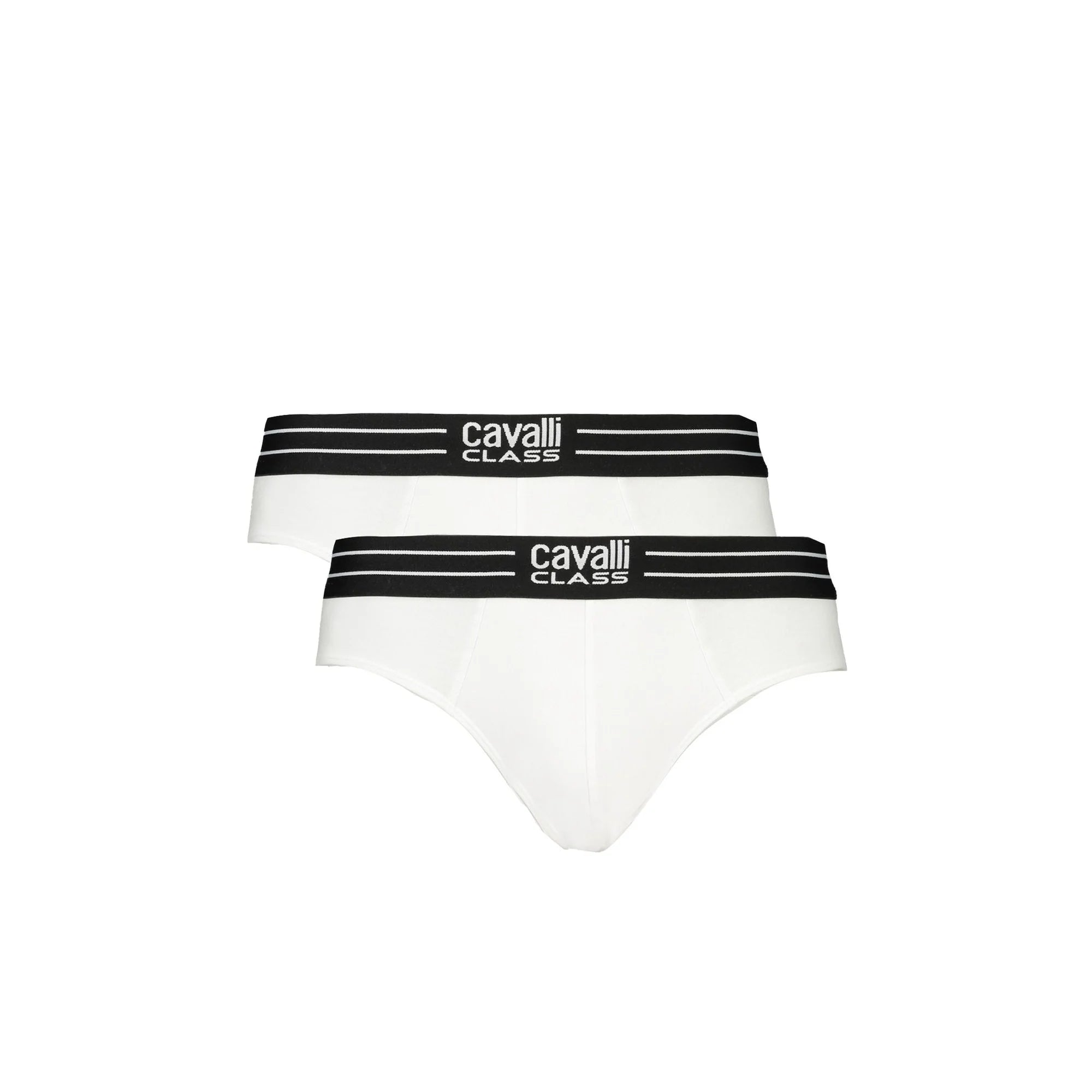 Cavalli Class Slip Uomo Bianco Bi-Pack Elastico Stampa Logo Intimo - foto prodotto